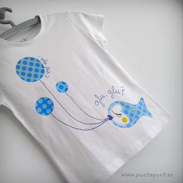 camiseta personalizada artesanal glu glu azul punt a punt-001